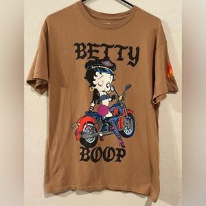 BETTY BOOP Biker Betty Flame Shirt- Size Large